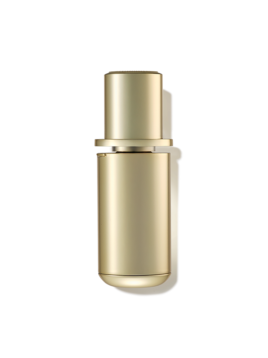 A luxurious gold refill container for Imperial Youth Concentrate Serum, showcasing  sustainable luxury packaging.