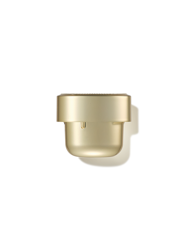 A luxurious gold refill container for Imperial Youth Contour Eye Cream, showcasing  sustainable luxury packaging.