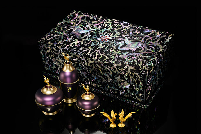 Imperial Youth products themed on State Honors Speciality Set of 2015 with luxurious mother-of-pearl design, showcasing the radiant Lacquerware of Korean nobility of Najeon.