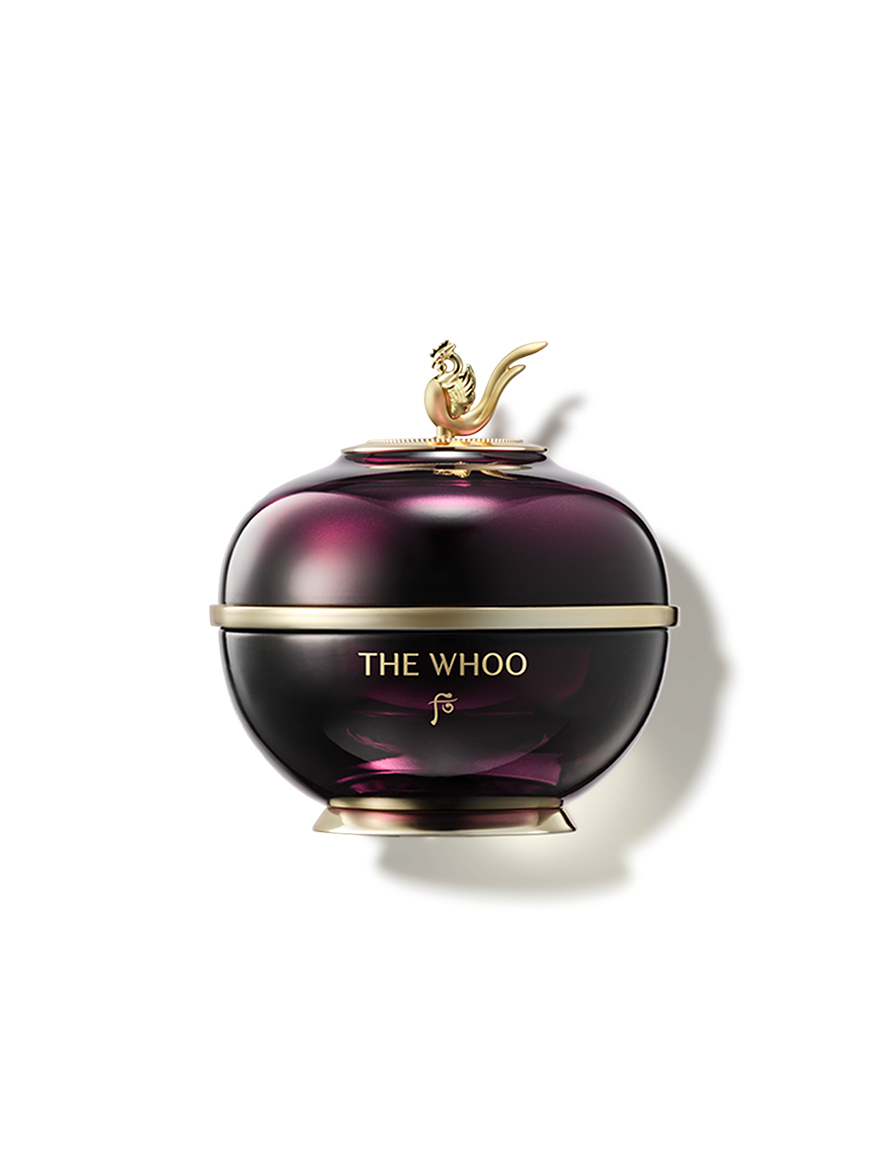 THE WHOO Imperial Youth Cream, purple glass jar with gold accents.