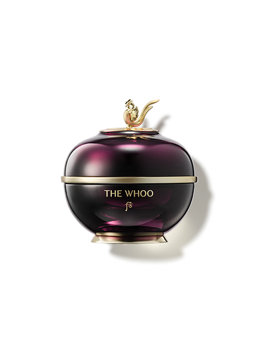 THE WHOO Imperial Youth Cream, purple glass jar with gold accents.